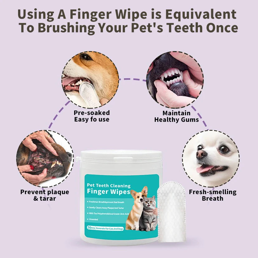 Pet teeth cleaning finger covers